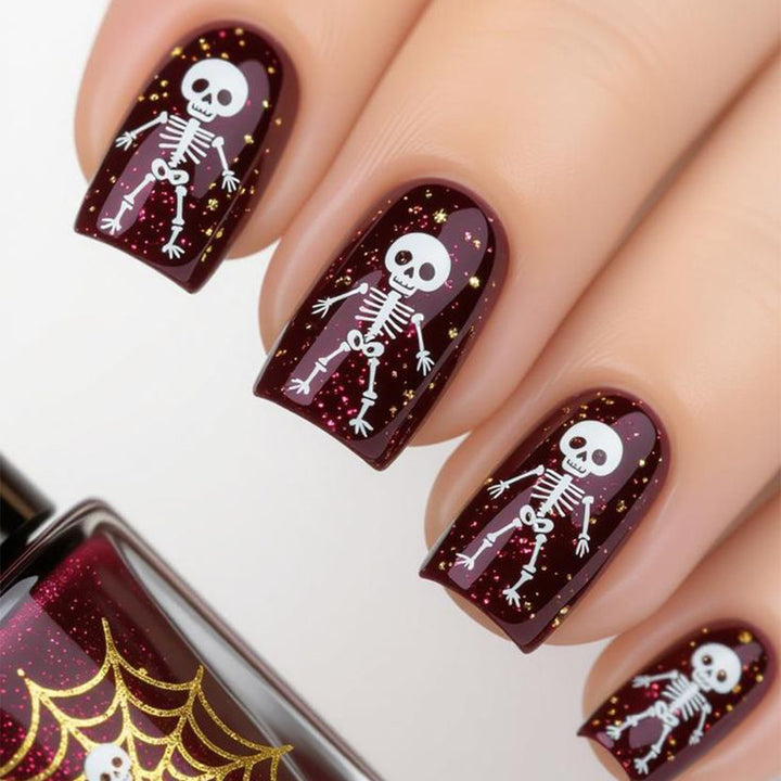Halloween-Themed Skeleton Nail Art Set Kalsten
