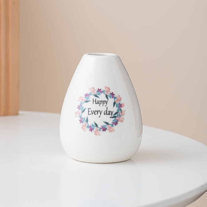 Elegant Ceramic Inspirational Quotes Vase