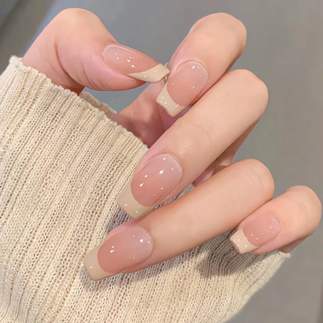 Elegant Gel Press-On Nails with Rhinestone and Glitter Accents Kalsten