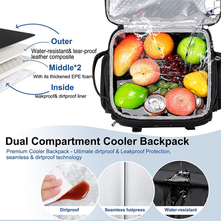 Multifunctional cooler backpack with insulated interior compartment and practical exterior pockets Kalsten