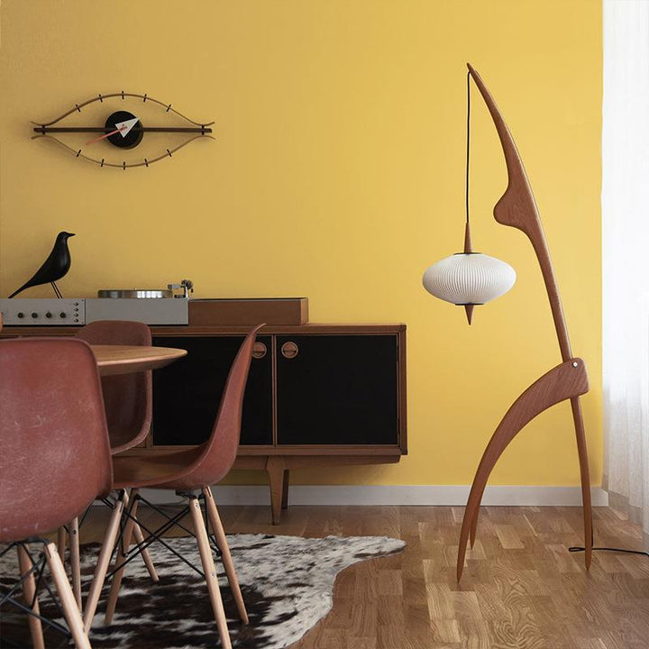 Artistic Floor Lamp with Integrated Hanging Shade