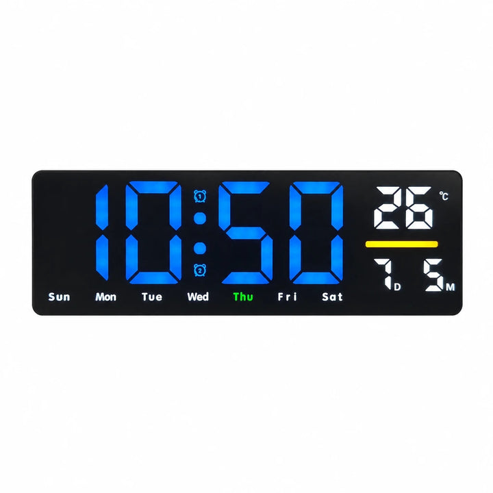 Digital wall clock with temperature and calendar display Kalsten