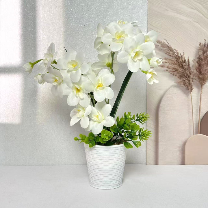 Artificial Orchid Plant Arrangement for Indoor Home Decor Display