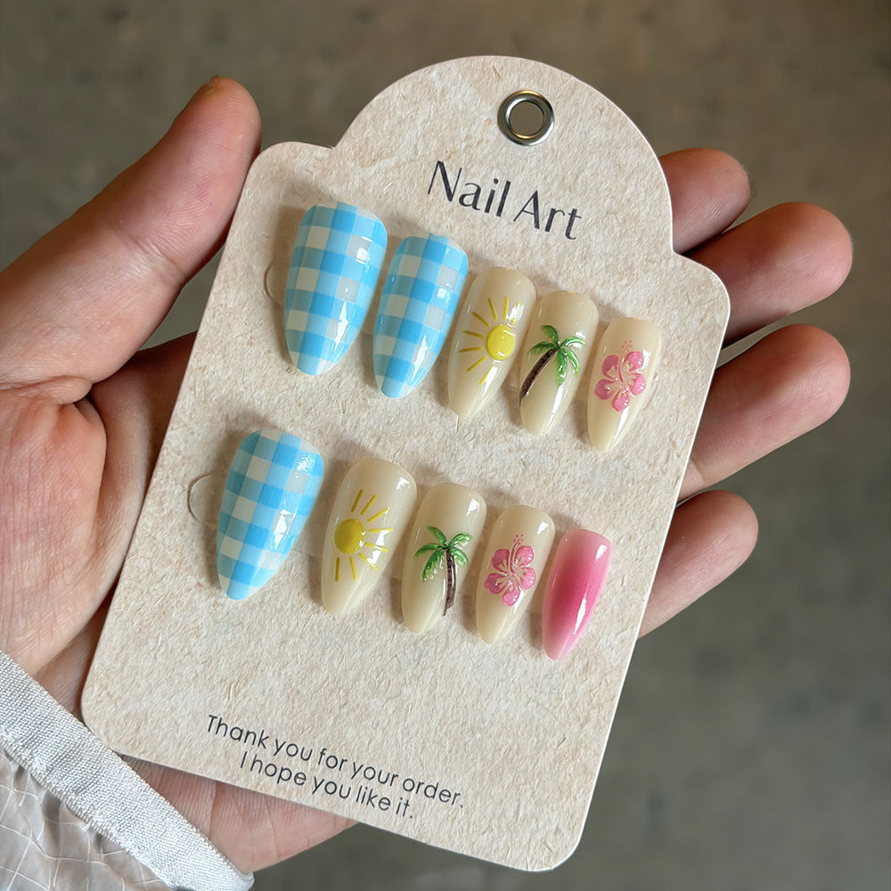 Tropical-Themed Press-On Nail Art Collection Kalsten