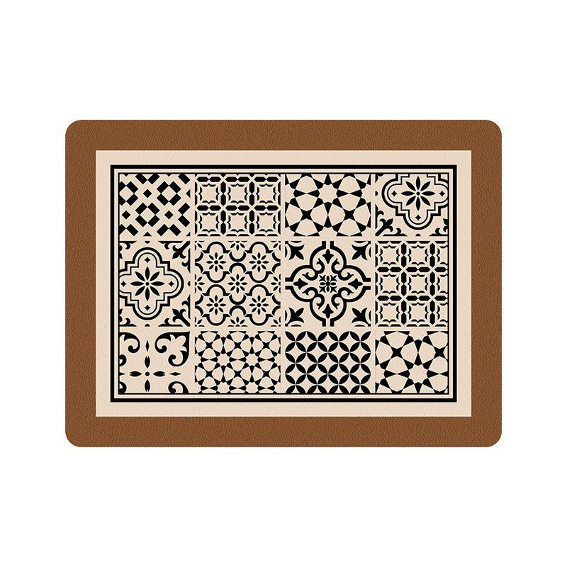 Decorative Floral Print Kitchen Mat for Home