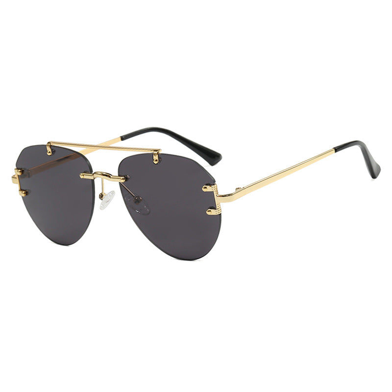 Women modern pilot sunglasses with gradient lenses and slim metal frame Kalsten