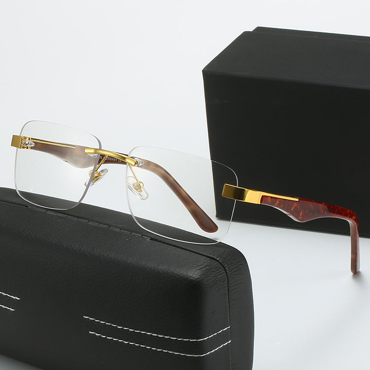 Women’s fashionable half-frame glasses with elegant metal and plastic mix Kalsten