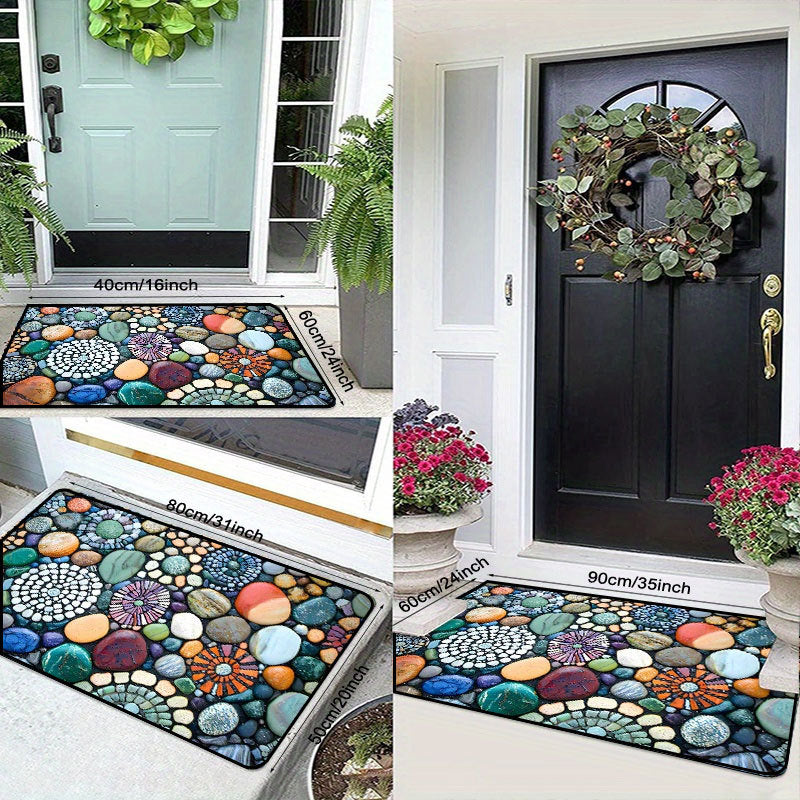 Decorative Stone Patterned Welcome Mat