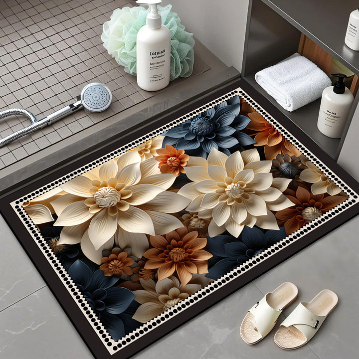 Floral Patterned Comfort Bath Mat Kalsten