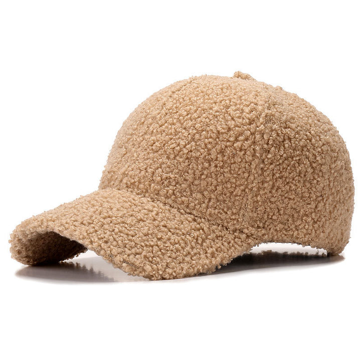 Sherpa Teddy Faux-Shearling Baseball Cap with Curved Brim and Adjustable Back Strap Kalsten