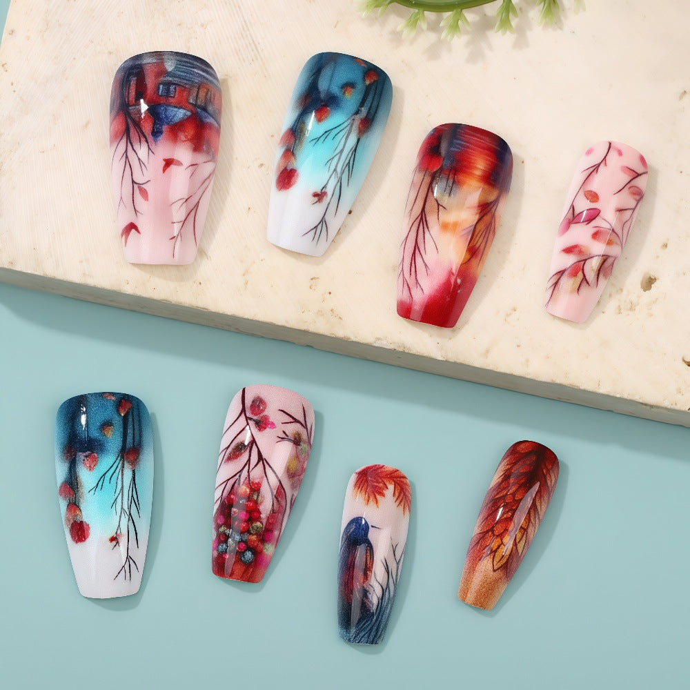 Creative artificial nails with floral and artistic patterns Kalsten