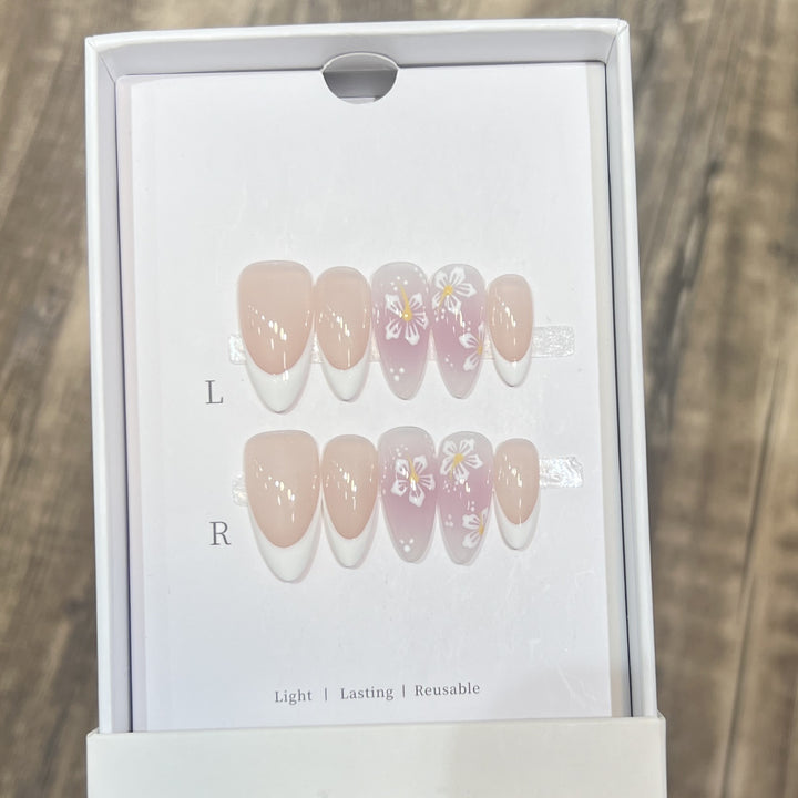 Floral-Design Reusable Press-On Nail Set Kalsten