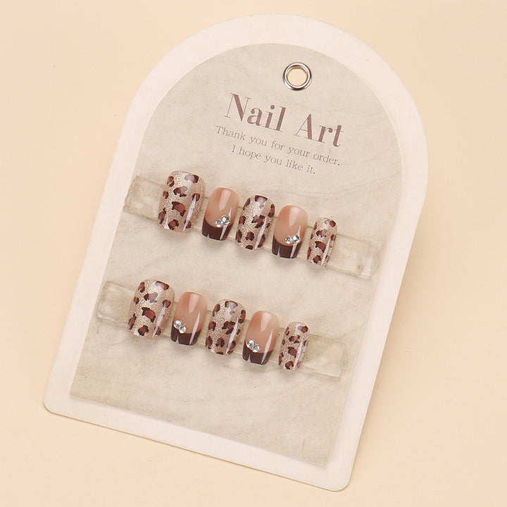 Glamorous Press-On Nail Set with Decorative Gemstone Accents Kalsten