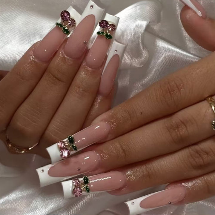 Artificial nail set with floral decorations Kalsten
