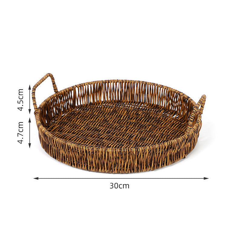 Round Woven Serving Tray Kalsten