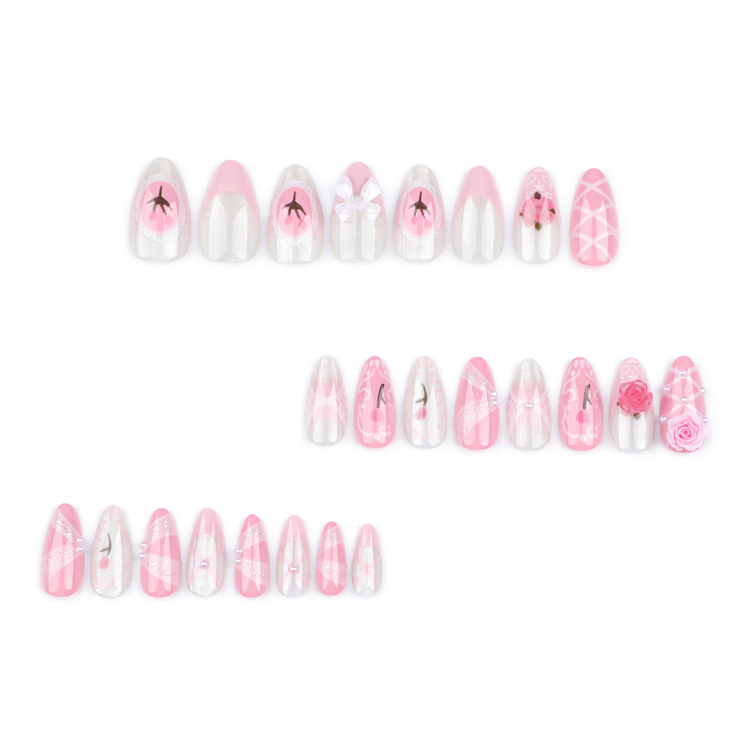 Artful Nail Extensions with Romantic Accents Kalsten