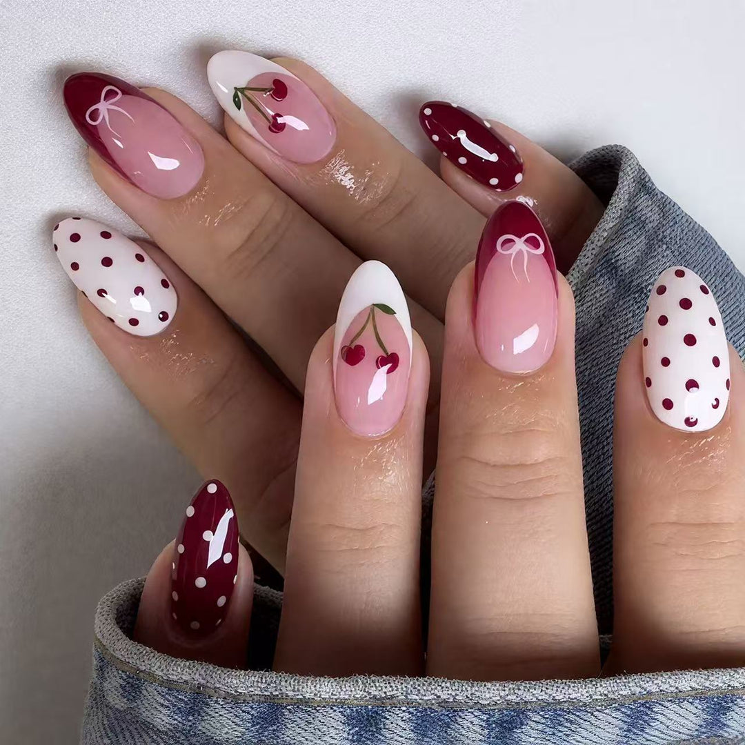 Artistic Cherry Nail Enhancements Kalsten