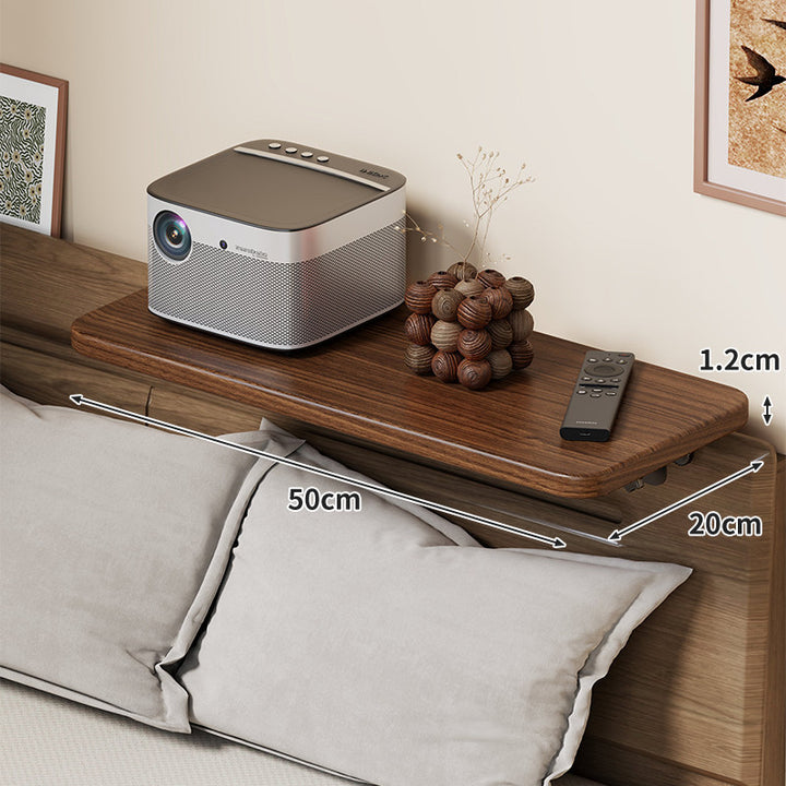 Wall-Mounted Slim Floating Headboard Shelf with Rounded Corners and Concealed Brackets