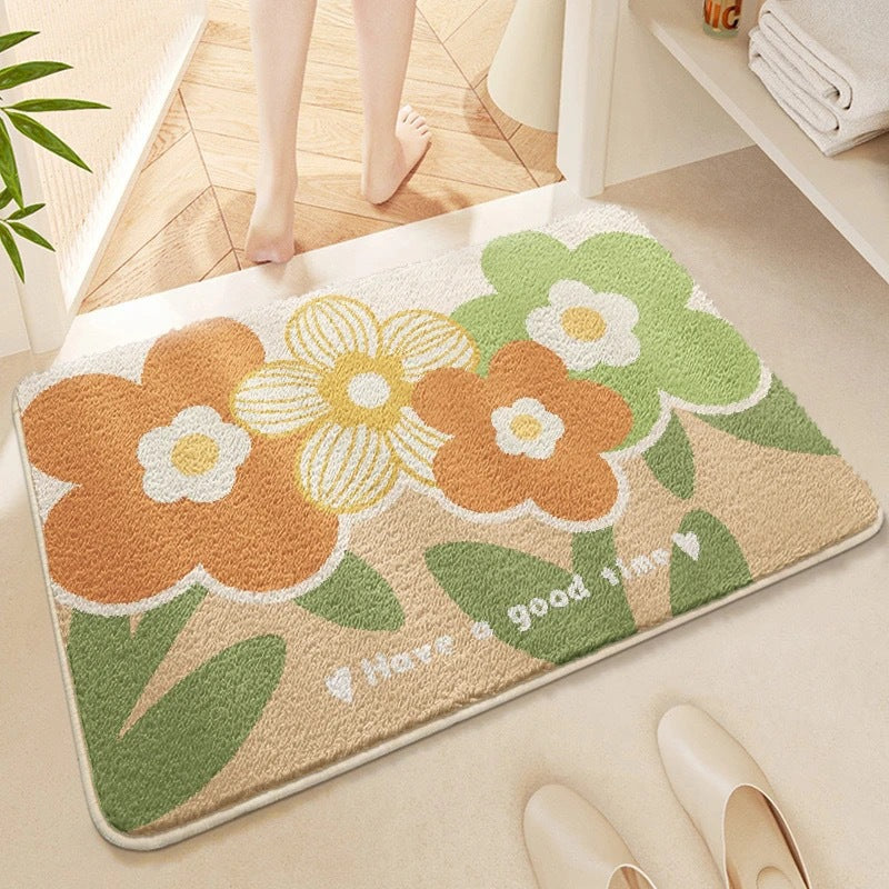 Floral Patterned Bath Mat Kalsten