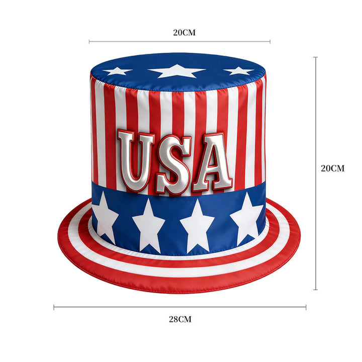 Unisex nan more patriotic party top hat with USA flag design and wide brim Kalsten