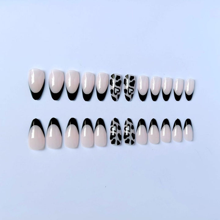 Elegant Pointed French Tip Nail Art Set