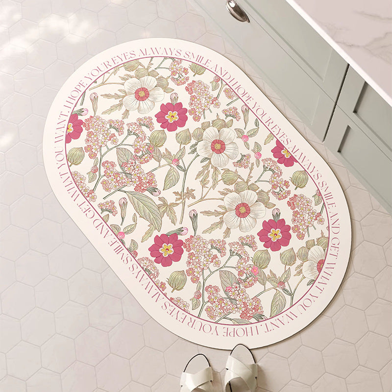 Decorative Floral Bath Mat Kalsten