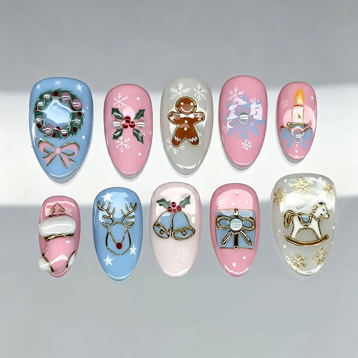 Festive Themed Press-On Nails