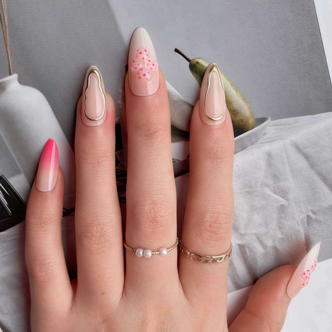 Elegant Ombre Floral Design Press-On Nails Kalsten