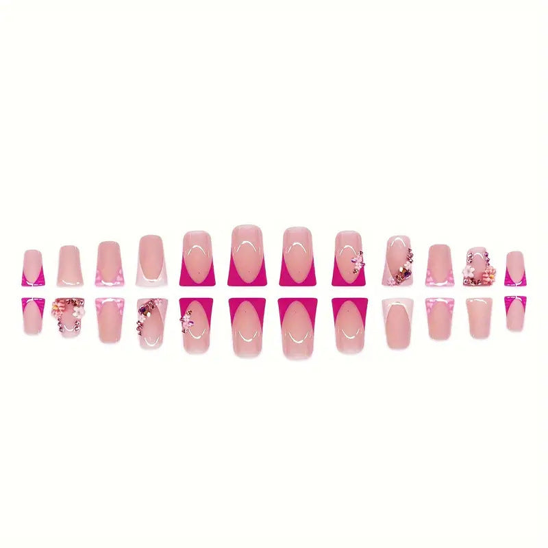 Floral-Embellished Stiletto Press-On Nails Kalsten