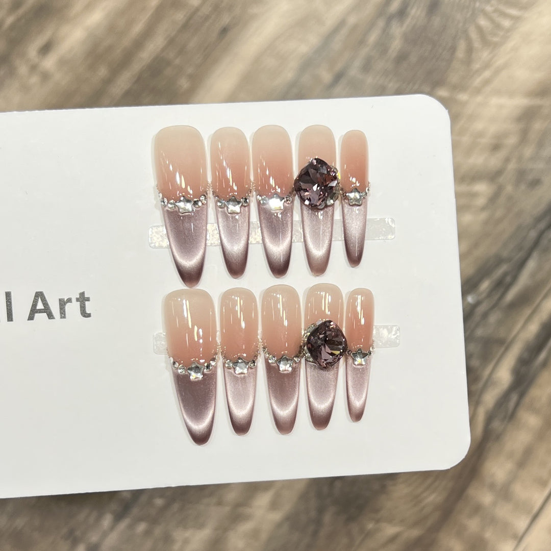 Decorative Crystal-Embellished Acrylic Nail Tips Kalsten