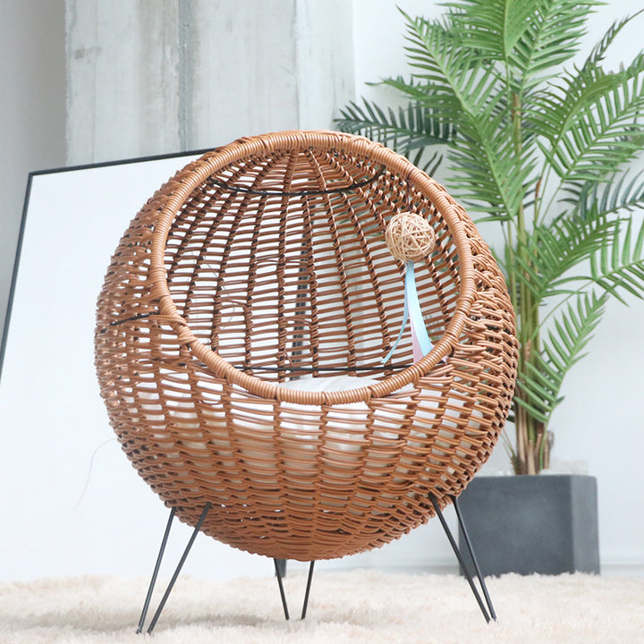Cat Bed with Stylish Rattan Design Kalsten