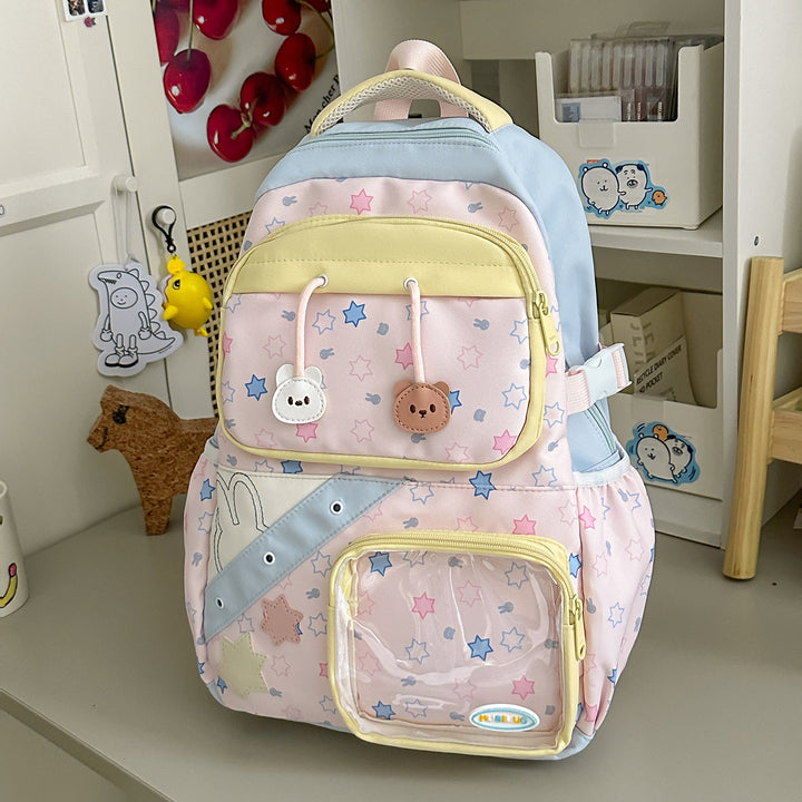 Playful Embroidered Star-Themed Backpack Kalsten