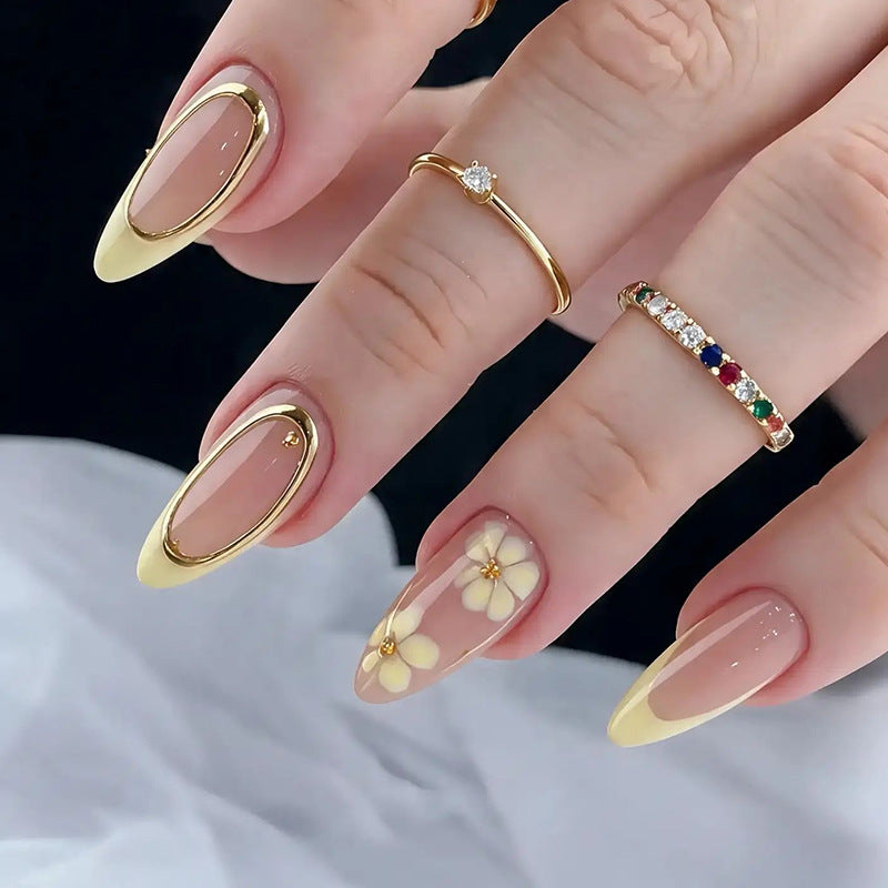 Elegant Floral Acrylic Nail Art Enhancements Kalsten