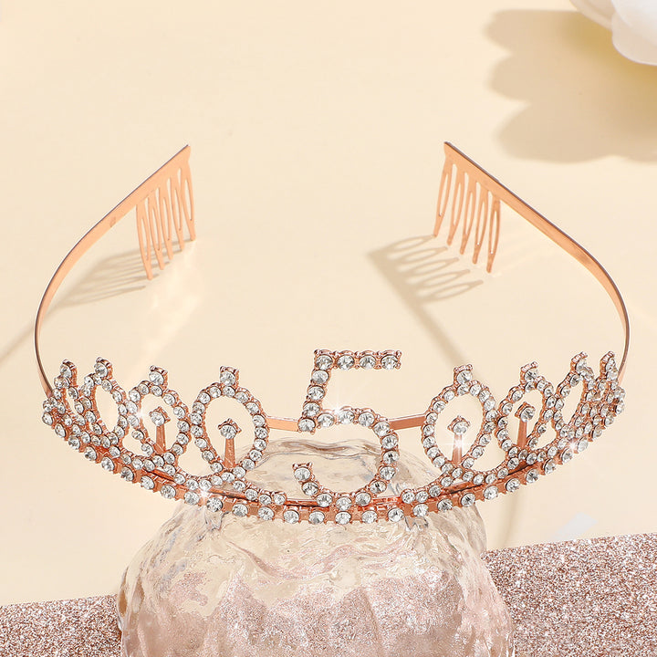 Women Glittering Tiaras with Festive Birthday Banner Kalsten