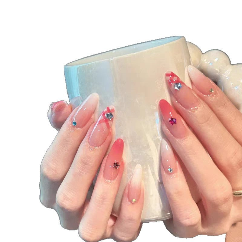 Stylish Press-On Nail Set with Gemstone Accents Kalsten
