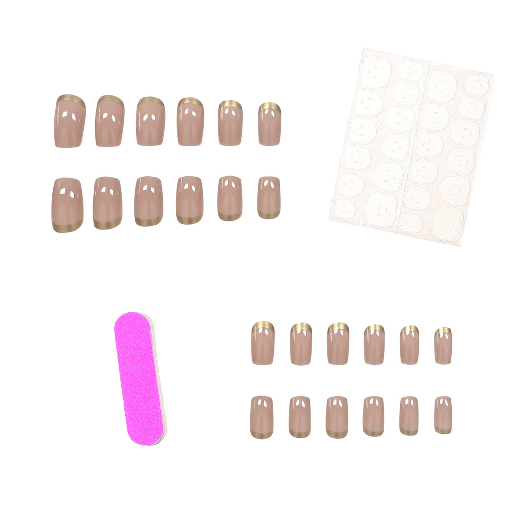 Elegant Gold-Trimmed Nail Art Kalsten