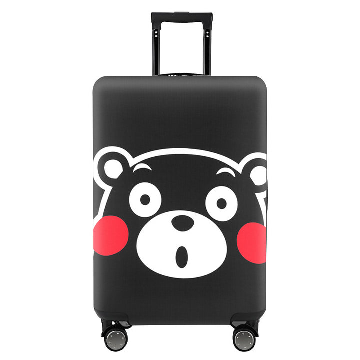 Unisex nan elastic motif suitcase cover made of stretchable polyester with handle and wheel openings Kalsten
