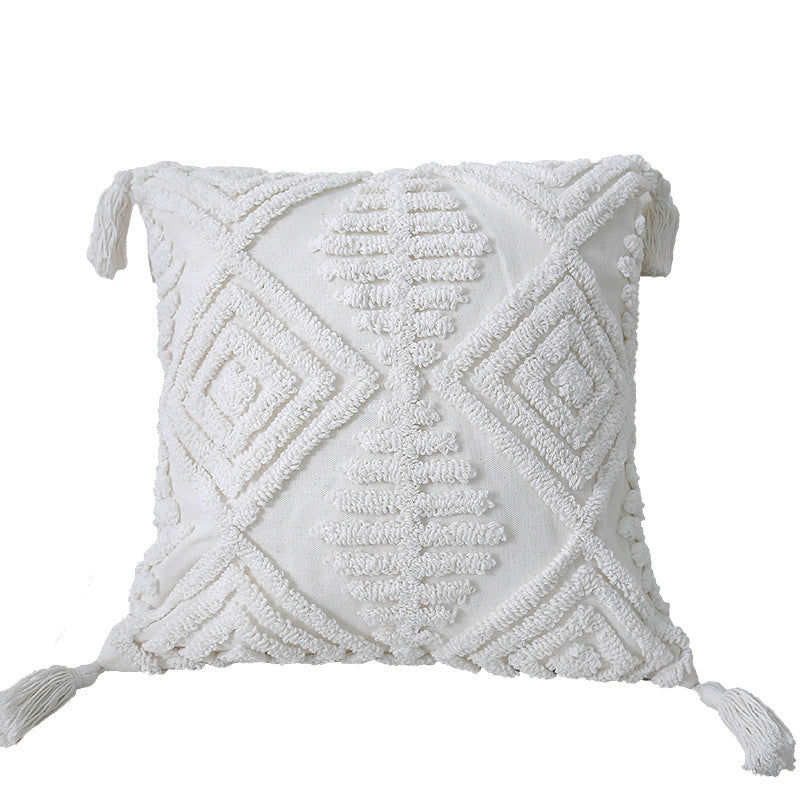 Textured Geometric Throw Cushion