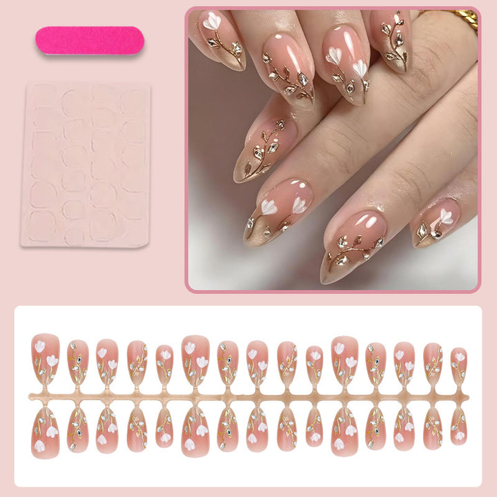 Elegant artificial nails with floral decorations Kalsten