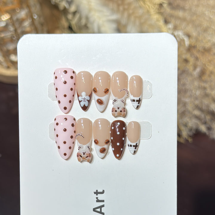 Whimsical Themed Press-On Nail Art Set Kalsten