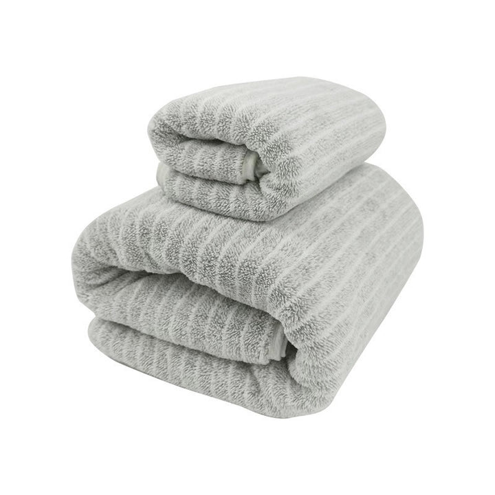 Terry Towel Set With Luxurious Striped Pattern Kalsten