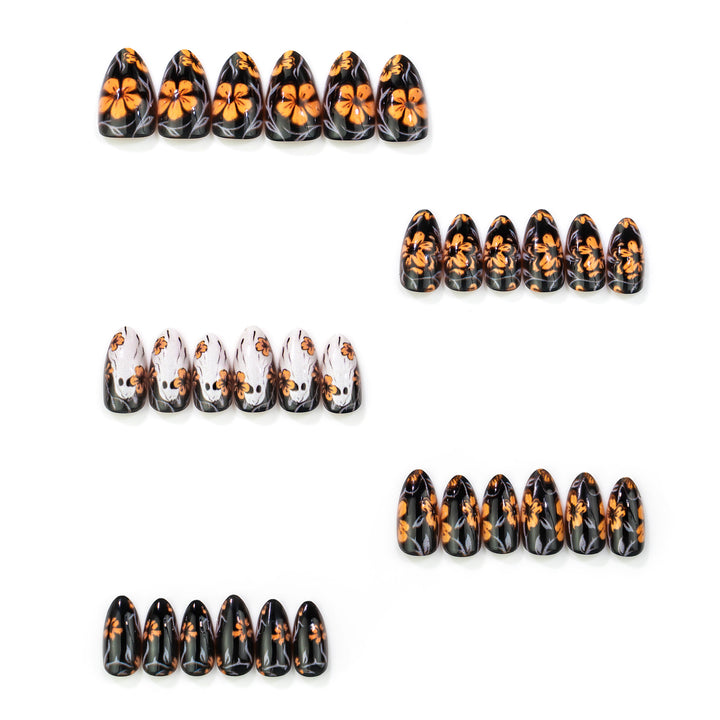 Artistic Floral Pattern Press-On Nail Set Kalsten