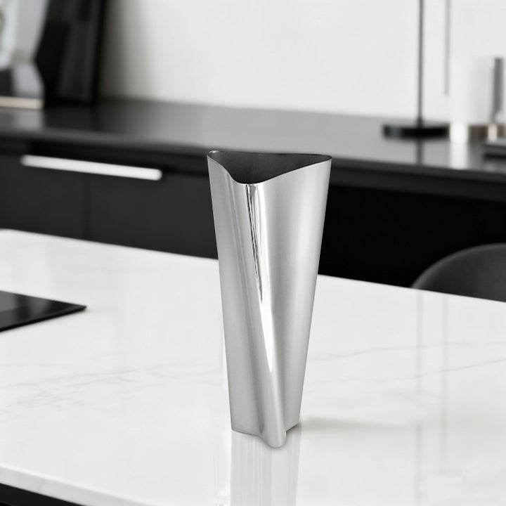 Contemporary Fluid Metal Vase