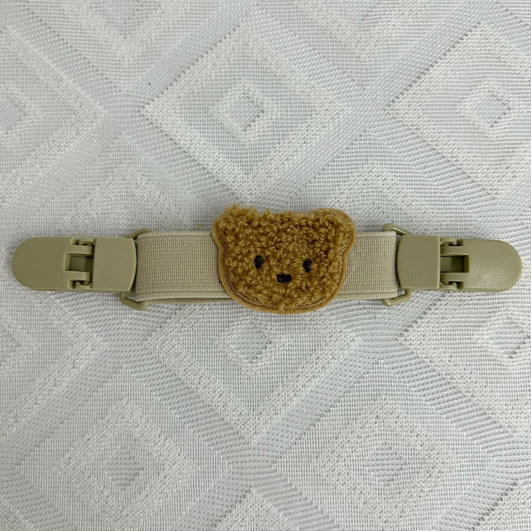 Plush Teddy Pacifier Clip with Safety Buckle and Elastic Strap