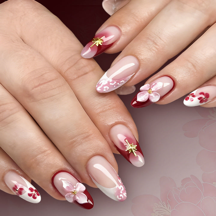 Artistic 3D Floral Sculpted Press-On Nails Kalsten