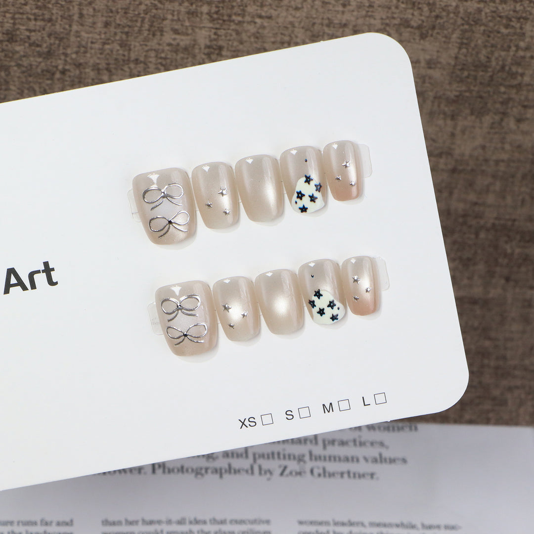 Elegant Press-On Nail Art Set with Unique Designs Kalsten