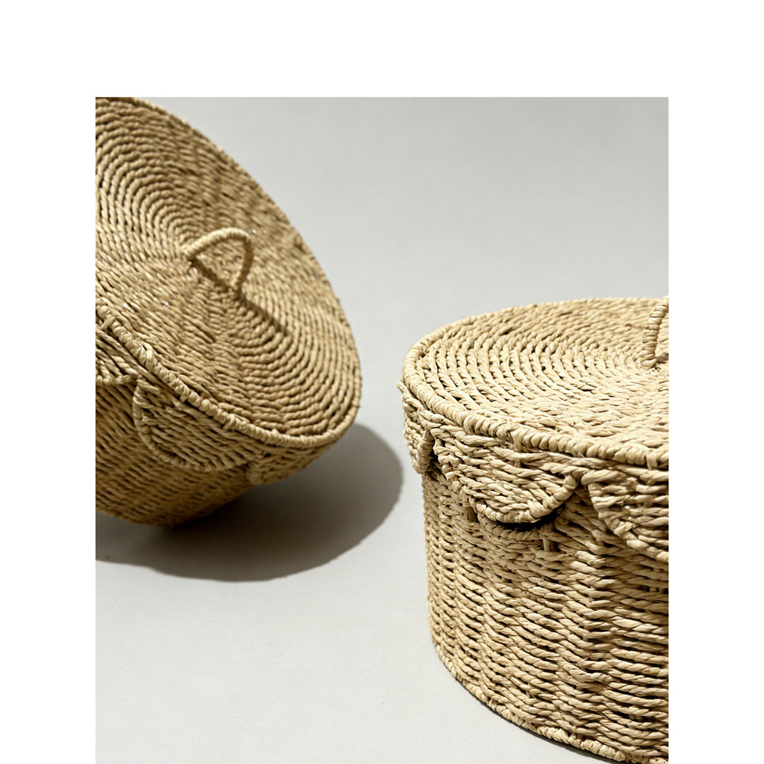 Decorative storage basket with lid Kalsten