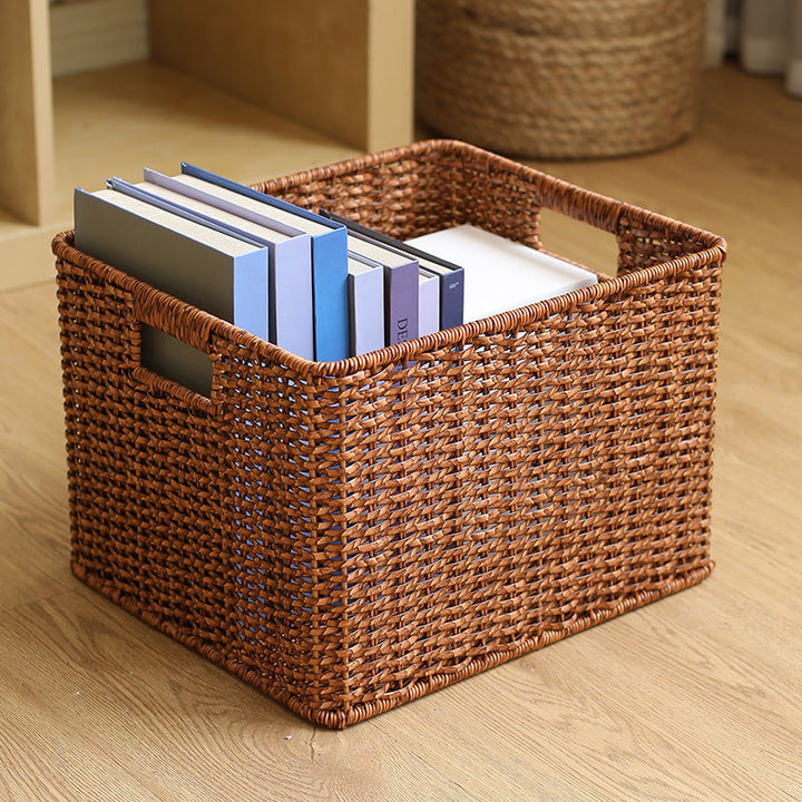 Handwoven Storage Basket with Built-in Handles Kalsten