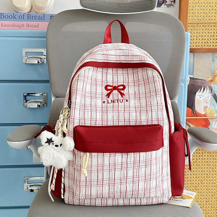 Checked Patterned Casual Backpack Kalsten