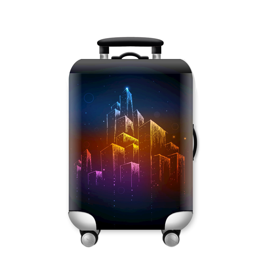 Unisex Hard Shell Travel Suitcase with Urban Skyline Design Kalsten